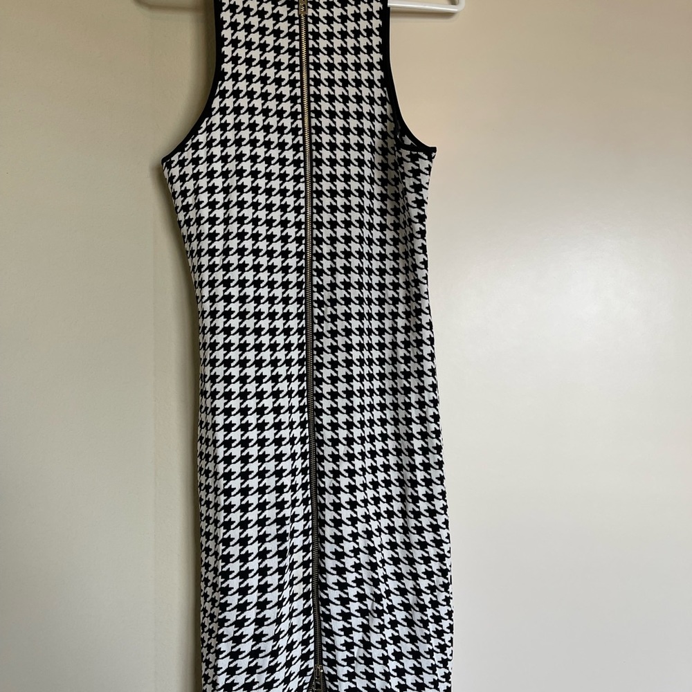 Houndstooth midi dress